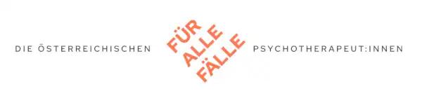 Logo "Für alle Fälle" - Die Österreichischen Psychotherapeut:innen - Orange